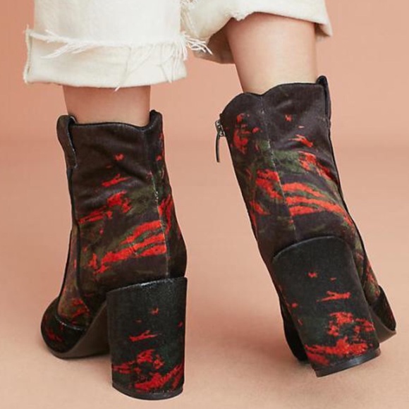 Anthropologie Bruno Printed Velvet Booties - Picture 4 of 4